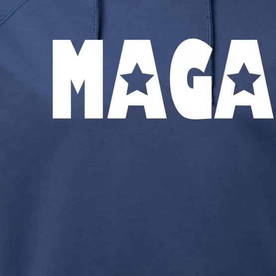 MAGA Star Logo Make America Great Again Performance Fleece Hoodie