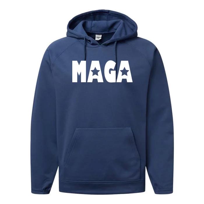 MAGA Star Logo Make America Great Again Performance Fleece Hoodie