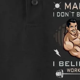 Magic I Don't Believe In But I Believe In Workouts Funny Gym Dry Zone Grid Performance Polo