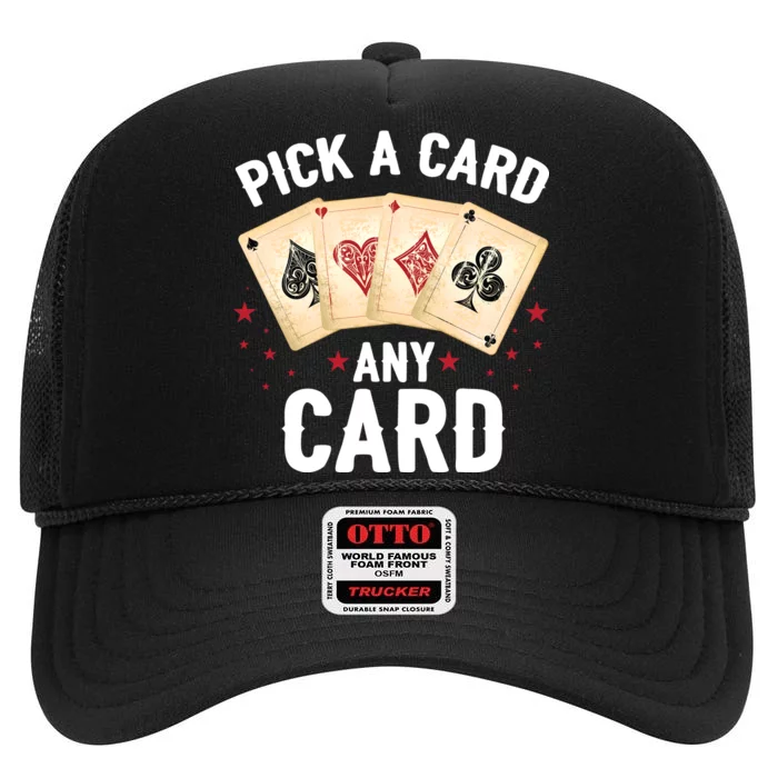 Magic Trick Pick A Card Any Card Magician High Crown Mesh Trucker Hat