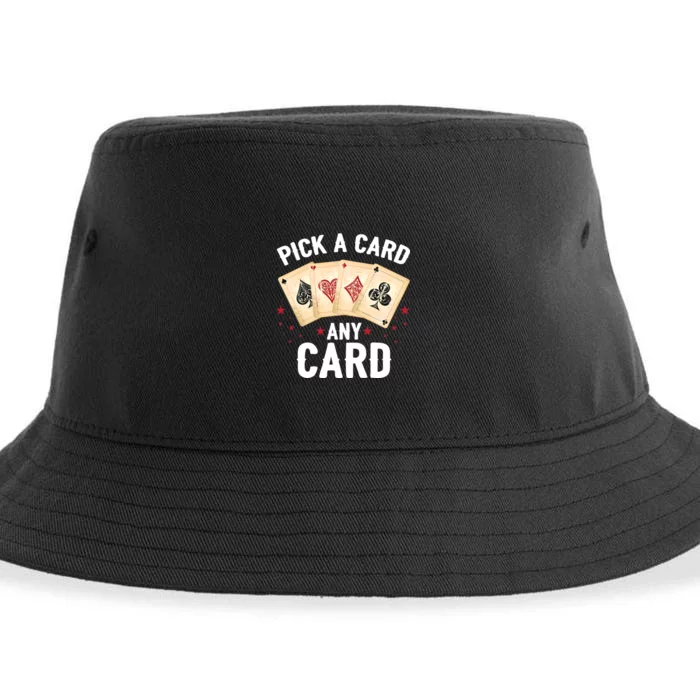 Magic Trick Pick A Card Any Card Magician Sustainable Bucket Hat