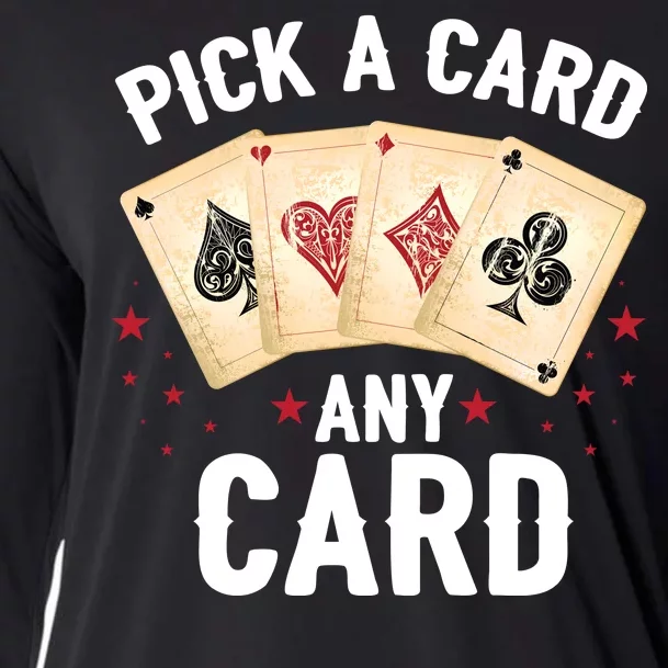 Magic Trick Pick A Card Any Card Magician Cooling Performance Long Sleeve Crew