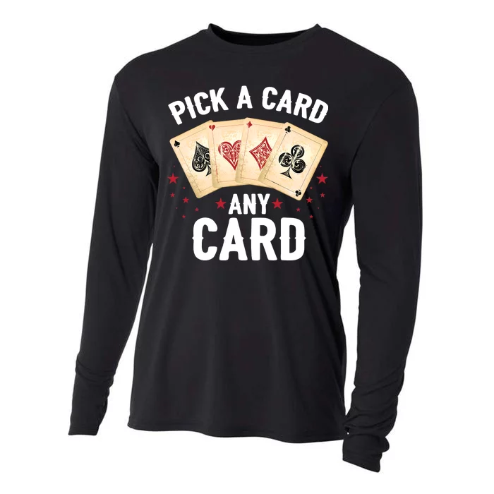 Magic Trick Pick A Card Any Card Magician Cooling Performance Long Sleeve Crew