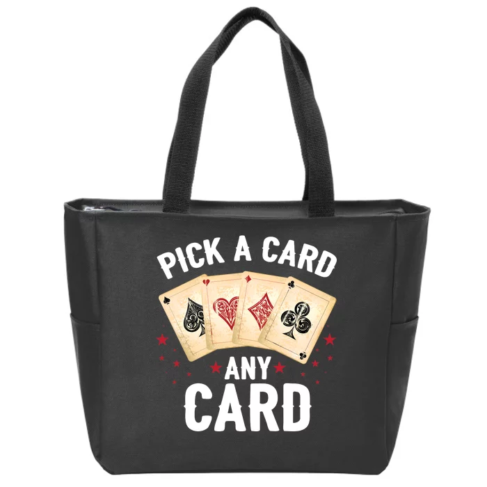 Magic Trick Pick A Card Any Card Magician Zip Tote Bag