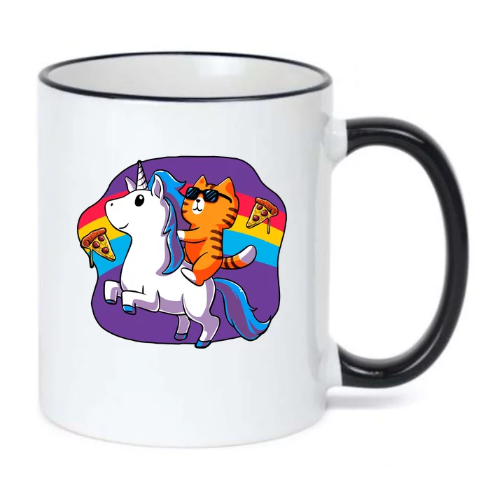 Magical Adventure Pizza Cat Unicorn Black Color Changing Mug