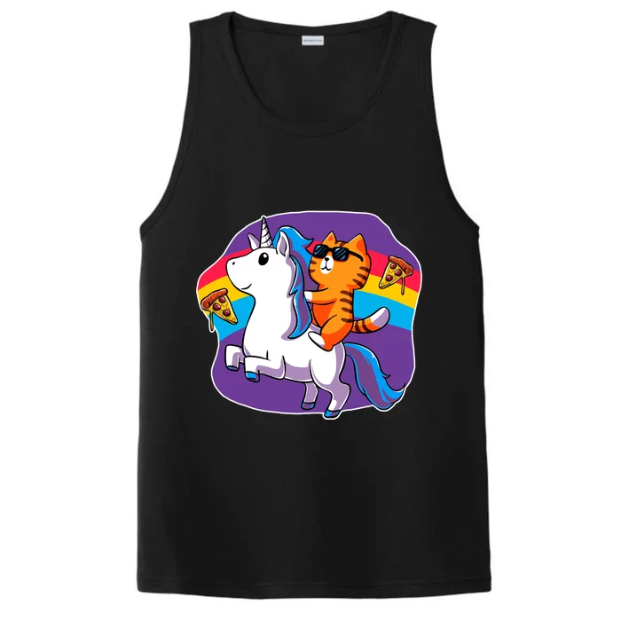 Magical Adventure Pizza Cat Unicorn Performance Tank