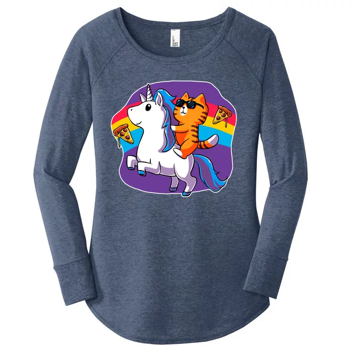 Magical Adventure Pizza Cat Unicorn Women's Perfect Tri Tunic Long Sleeve Shirt