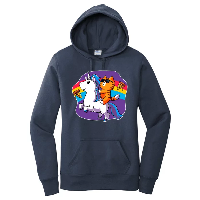 Magical Adventure Pizza Cat Unicorn Women's Pullover Hoodie