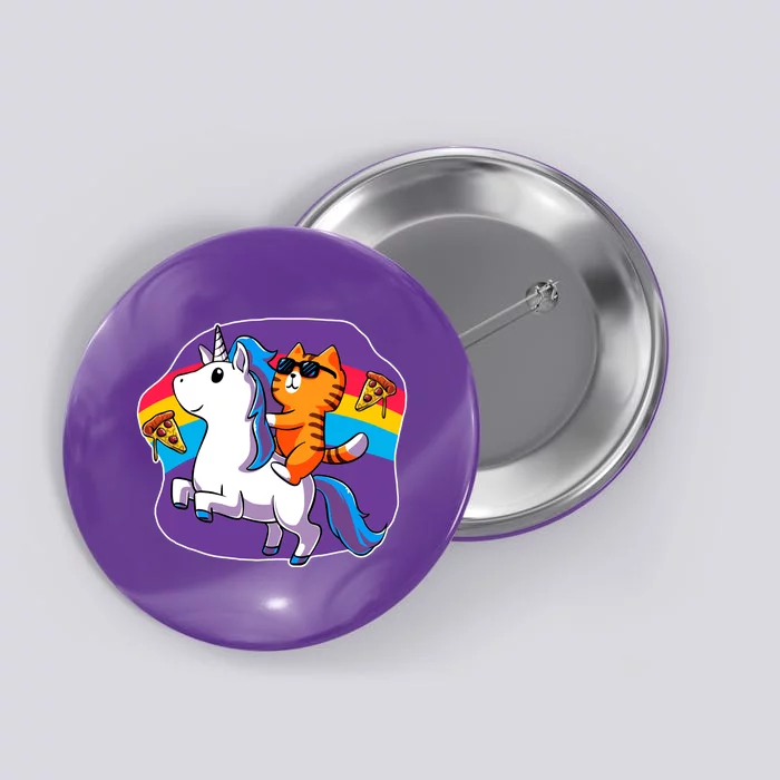 Magical Adventure Pizza Cat Unicorn Button