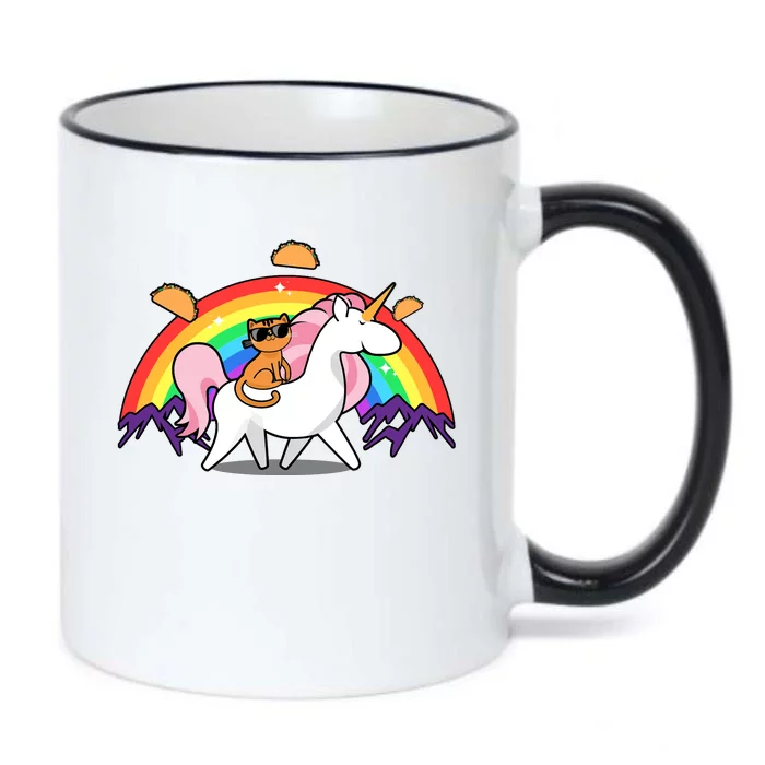 Magical Adventure Tacos Cat Unicorn Rainbow Black Color Changing Mug