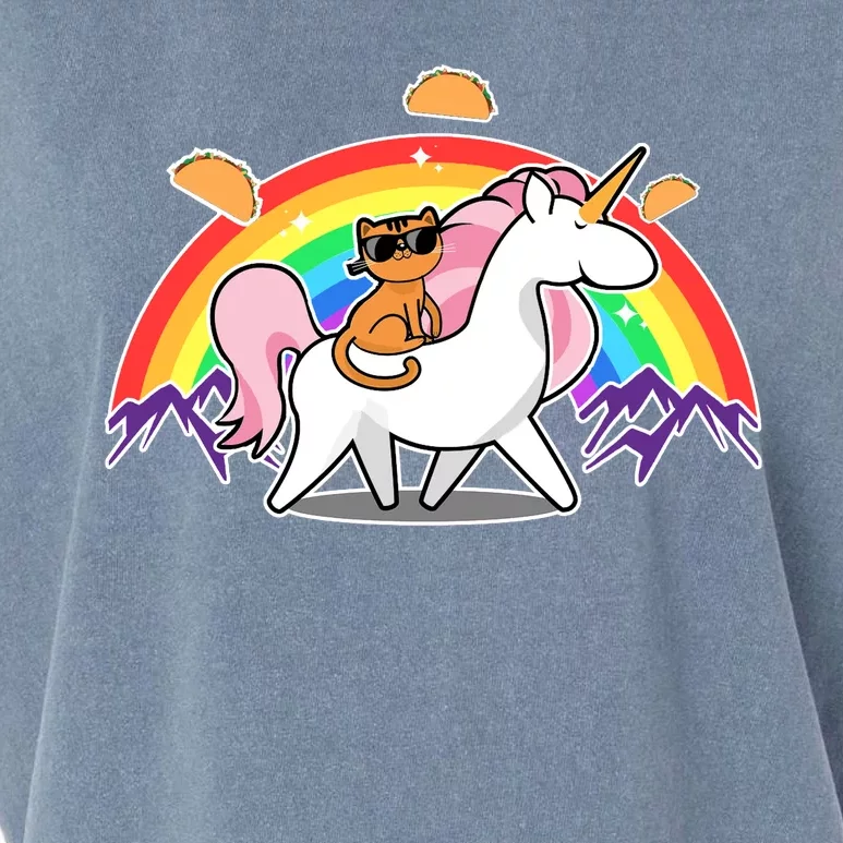 Magical Adventure Tacos Cat Unicorn Rainbow Garment-Dyed Women's Muscle Tee