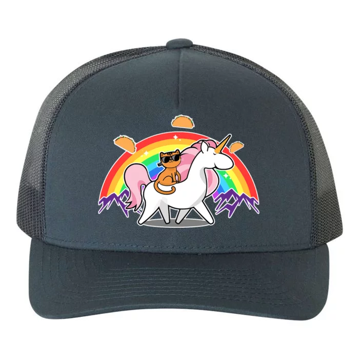 Magical Adventure Tacos Cat Unicorn Rainbow Yupoong Adult 5-Panel Trucker Hat