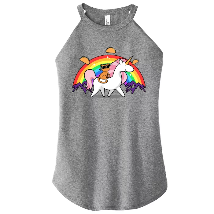 Magical Adventure Tacos Cat Unicorn Rainbow Women’s Perfect Tri Rocker Tank