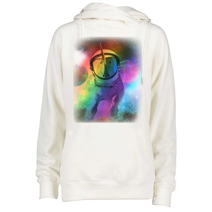 Magical Astronaut Unicorn In Space Womens Funnel Neck Pullover Hood