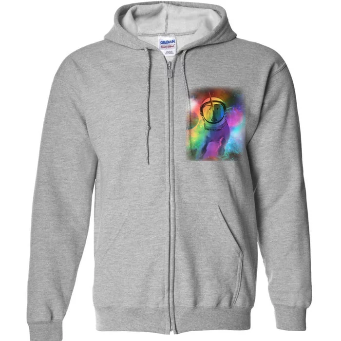 Magical Astronaut Unicorn In Space Full Zip Hoodie