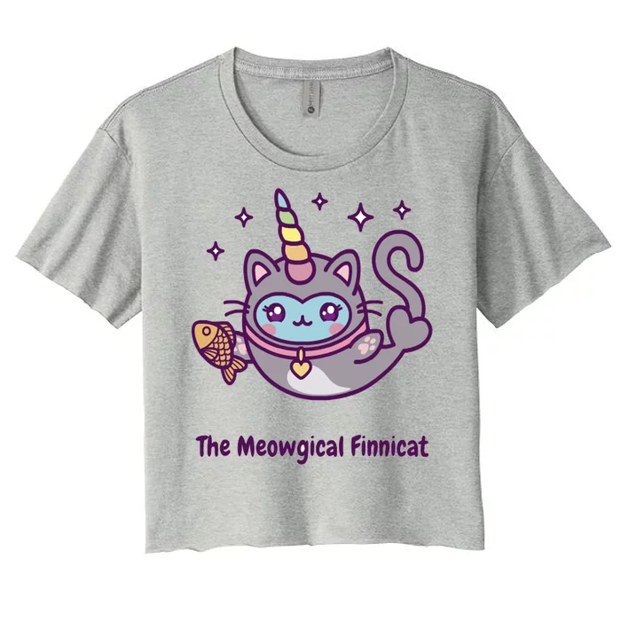 Magical Finnimals Finnicat Unicorn Women's Crop Top Tee