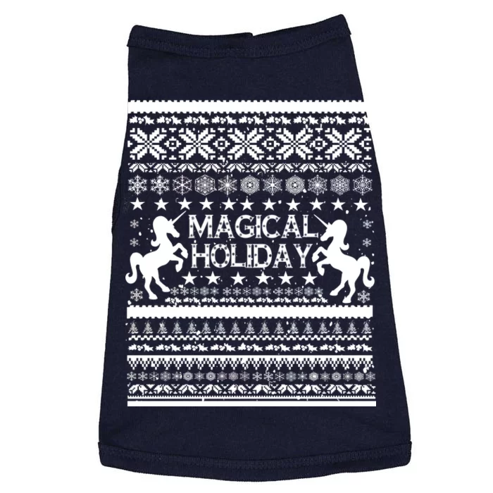 Magical Holiday Unicorn Ugly Christmas Sweater Doggie Tank