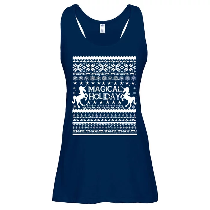 Magical Holiday Unicorn Ugly Christmas Sweater Ladies Essential Flowy Tank