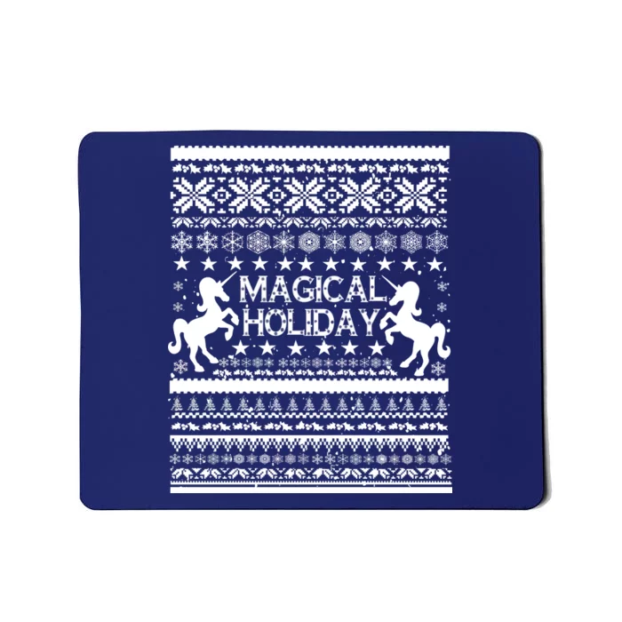 Magical Holiday Unicorn Ugly Christmas Sweater Mousepad