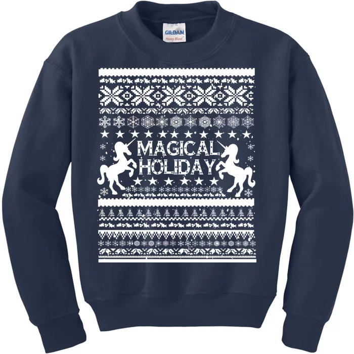 Magical Holiday Unicorn Ugly Christmas Sweater Kids Sweatshirt