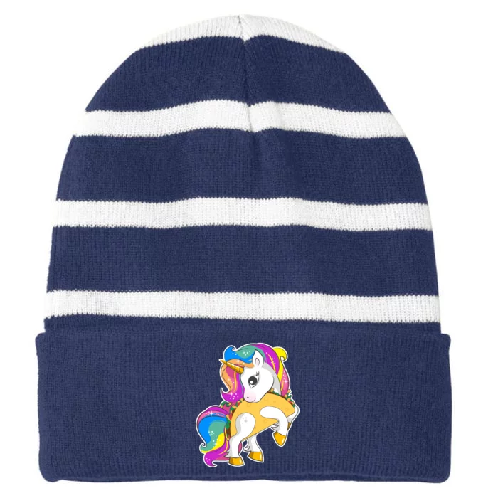 Magical My Little Taco-Corn Striped Beanie with Solid Band