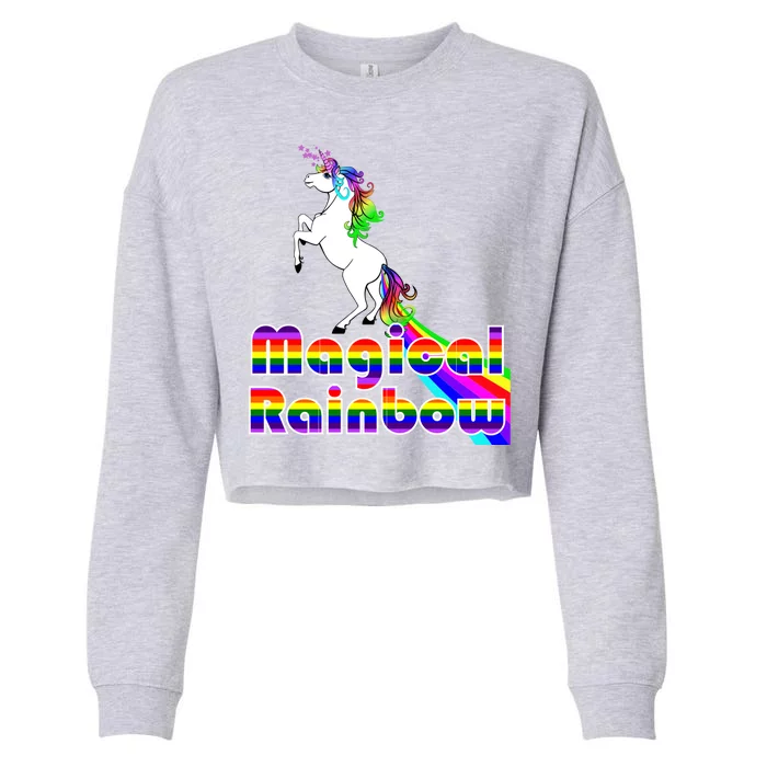 Magical Rainbow Unicorn Cropped Pullover Crew