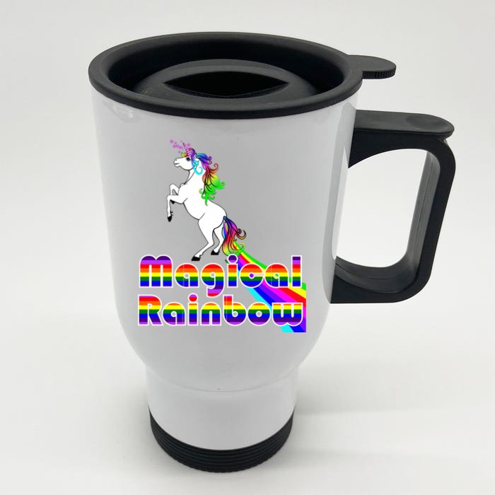 Magical Rainbow Unicorn Front & Back Stainless Steel Travel Mug