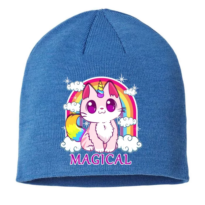 Magical Rainbow Unicorn Kitty 8 1/2in Sustainable Knit Beanie