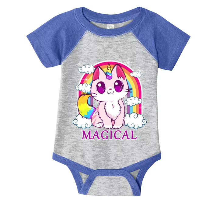 Magical Rainbow Unicorn Kitty Infant Baby Jersey Bodysuit