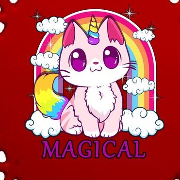 Magical Rainbow Unicorn Kitty Oval Ornament