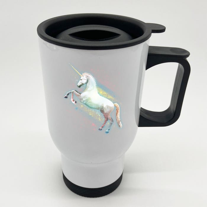 Magical Space Unicorn Front & Back Stainless Steel Travel Mug