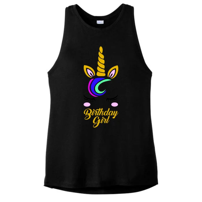 Magical Unicorn Birthday Ladies Tri-Blend Wicking Tank