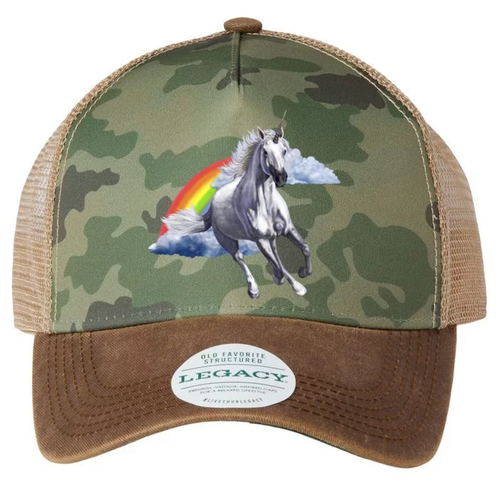 Magical Unicorn Horse Over Rainbow Legacy Tie Dye Trucker Hat