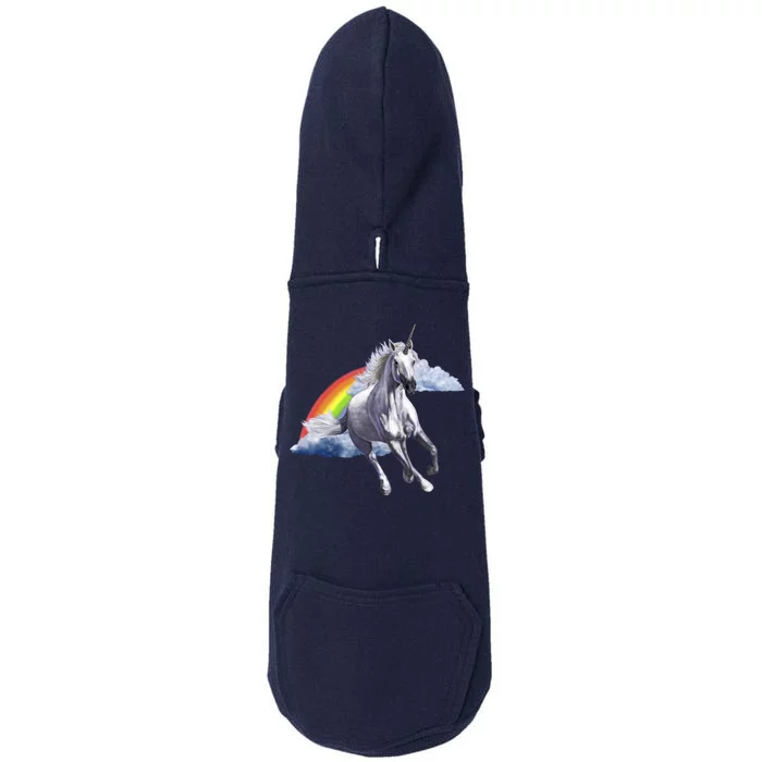 Magical Unicorn Horse Over Rainbow Doggie 3-End Fleece Hoodie