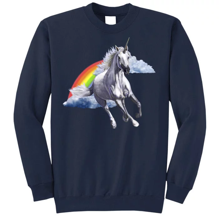 Magical Unicorn Horse Over Rainbow Tall Sweatshirt