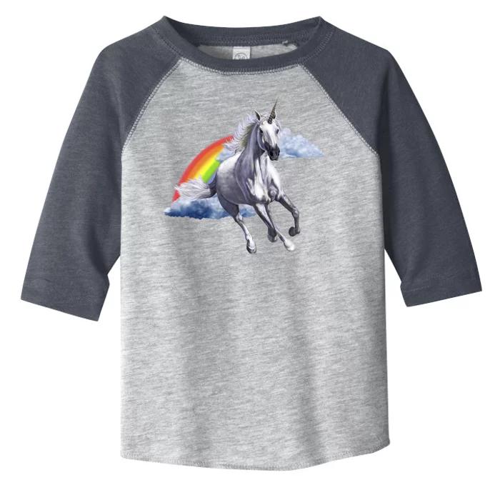 Magical Unicorn Horse Over Rainbow Toddler Fine Jersey T-Shirt