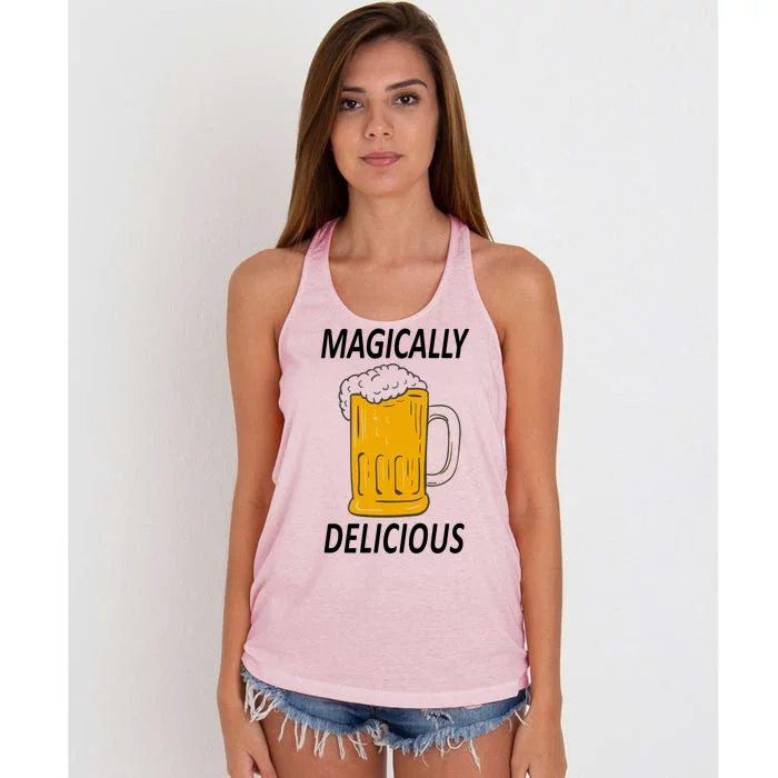 Magically Delicious Beer Lover Women's Knotted Racerback Tank