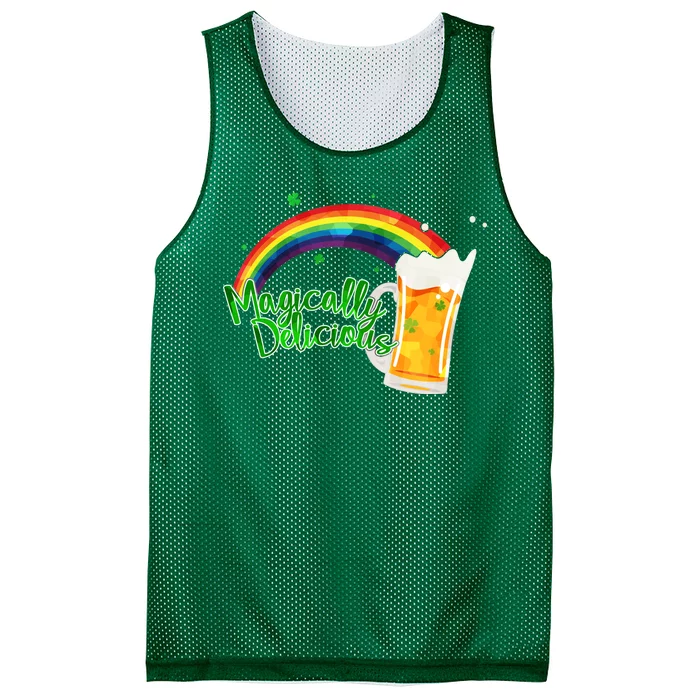 Magically Delicious Rainbow Beer St. Patrick's Day Mesh Reversible Basketball Jersey Tank