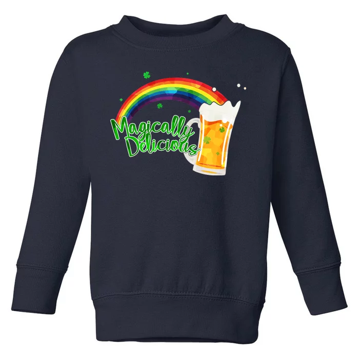 Magically Delicious Rainbow Beer St. Patrick's Day Toddler Sweatshirt