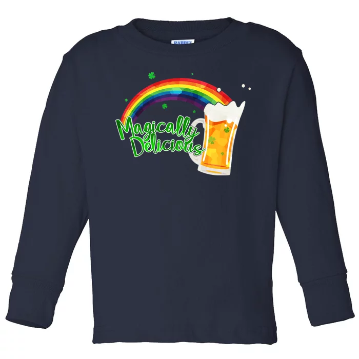 Magically Delicious Rainbow Beer St. Patrick's Day Toddler Long Sleeve Shirt