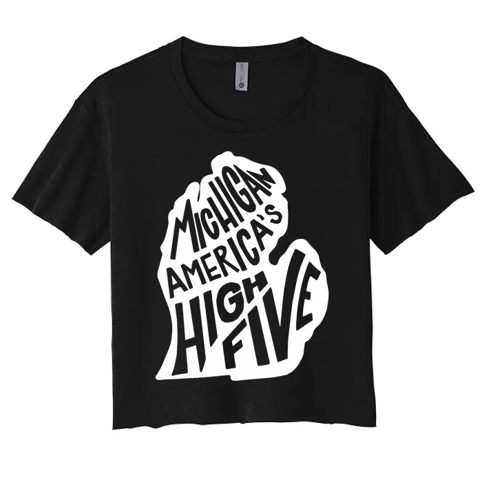 Michigan Americas High Five Women's Crop Top Tee