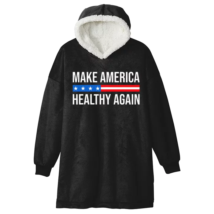 Make America Healthy Again Vintage Usa Flag Hooded Wearable Blanket