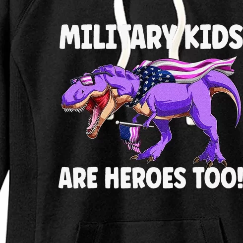 Military Are Heroes Too! Purple Up Military Child Month Women's Fleece Hoodie