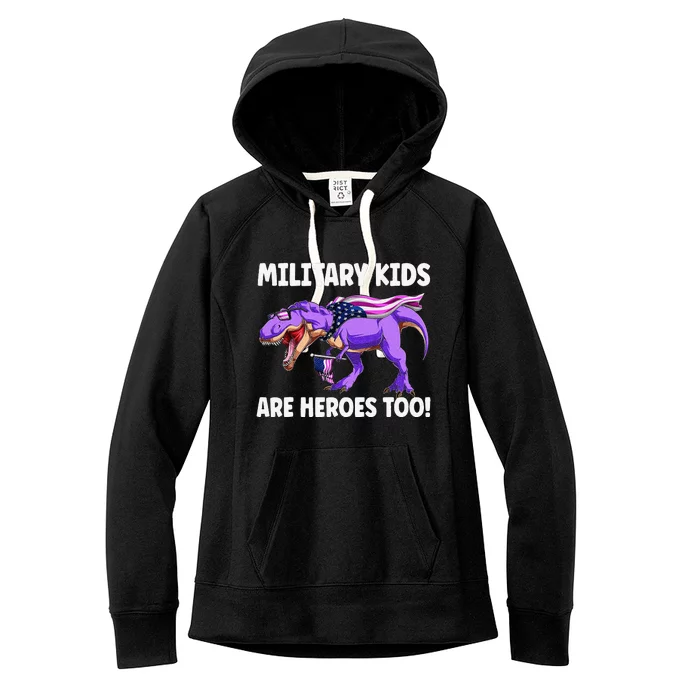 Military Are Heroes Too! Purple Up Military Child Month Women's Fleece Hoodie