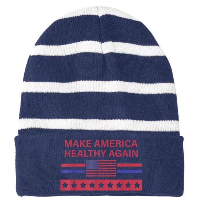 Make America Healthy Again Striped Beanie with Solid Band