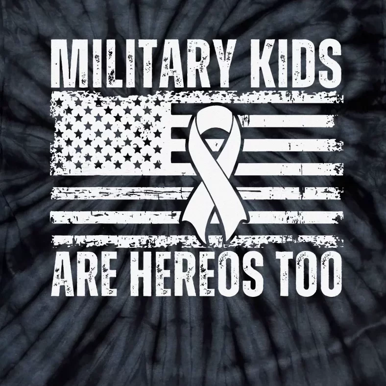 Military Are Heroes Too Purple Up Military Child Month Tie-Dye T-Shirt