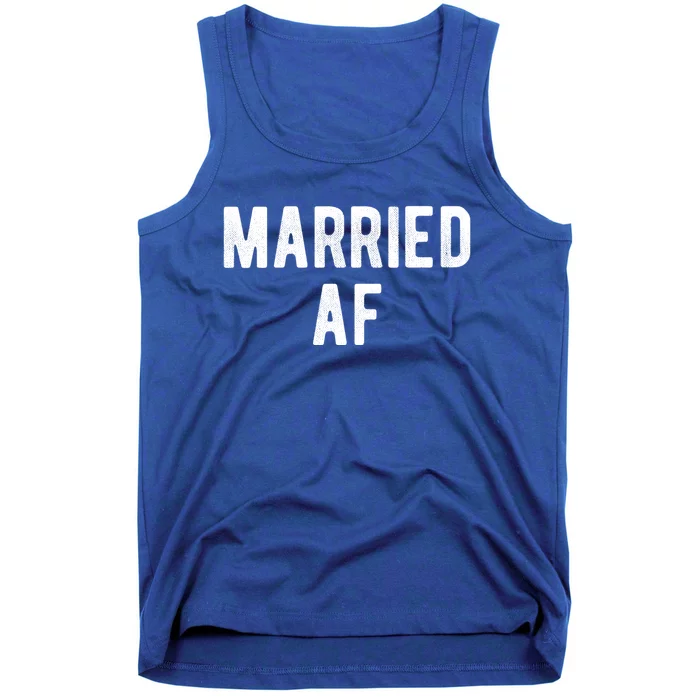 Married Af Husband Wife Newlywed Silver Golden Anniversary Gift Tank Top