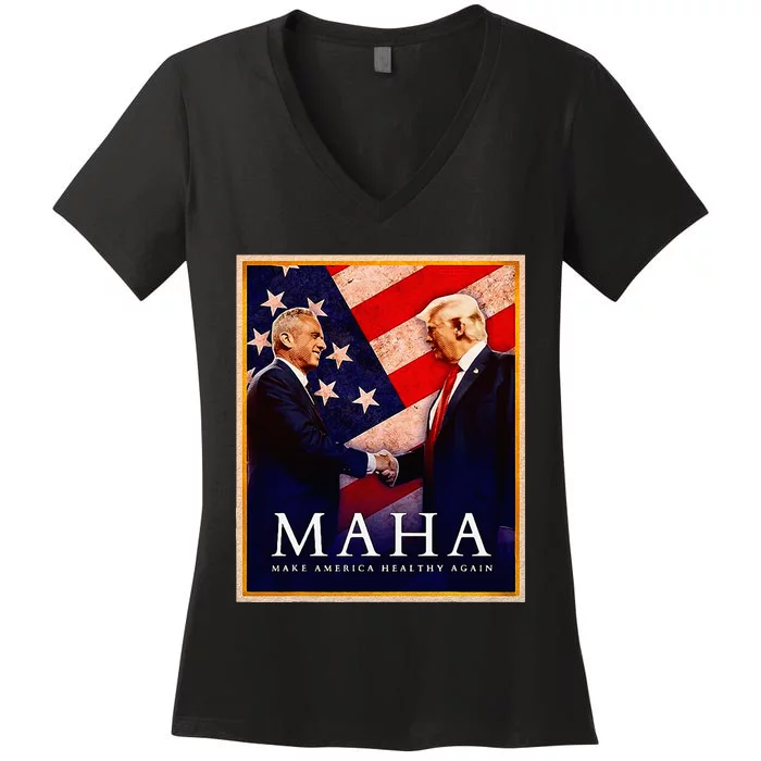 Make America Healthy Maha Women's V-Neck T-Shirt