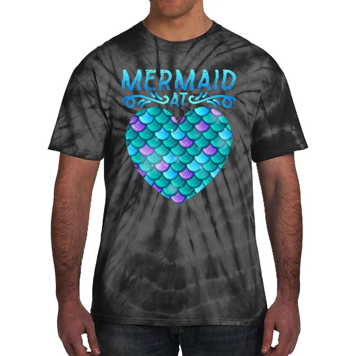 Mermaid At Heart Ocean Fish Tail Deep Sea Mermaid Shells Tie-Dye T-Shirt