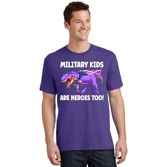 Military Are Heroes Too! Purple Up Military Child Month T-Shirt